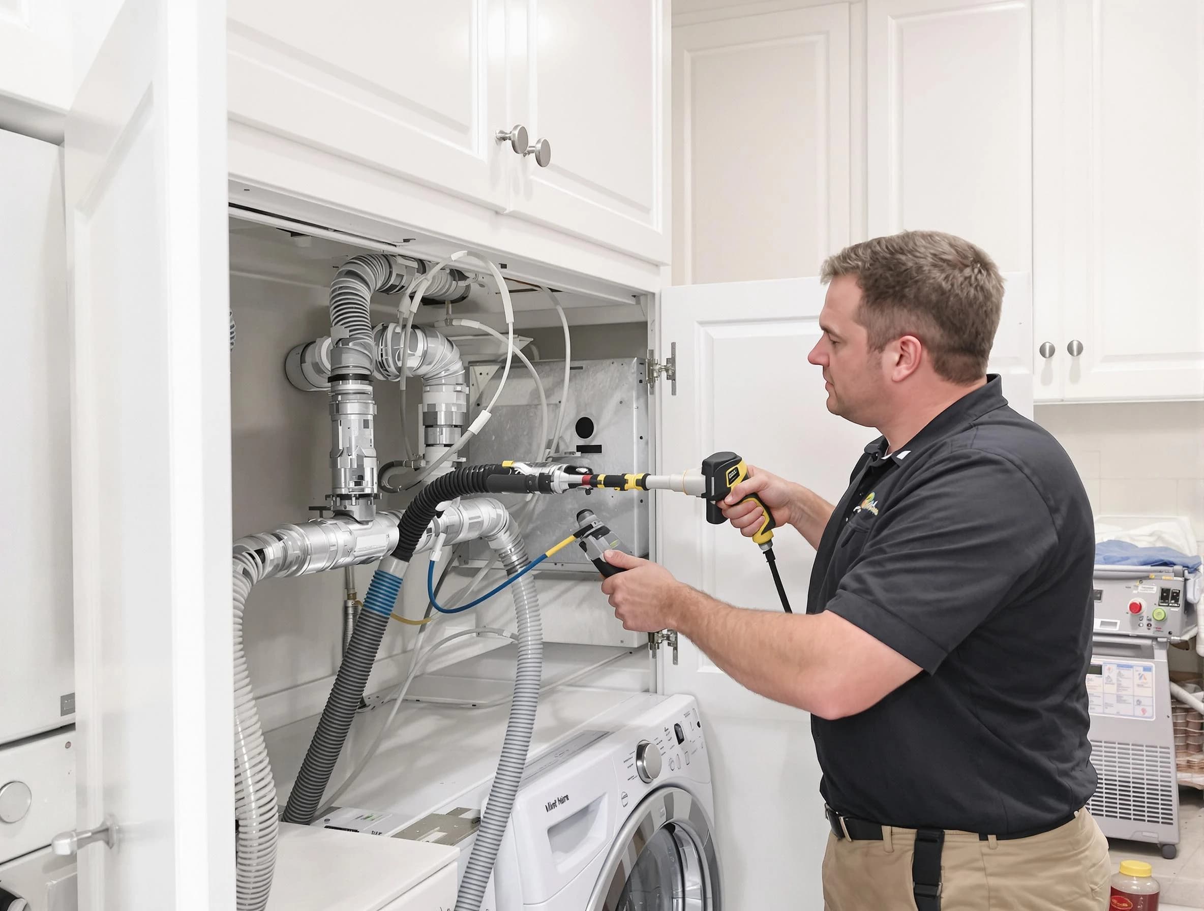West Mifflin Dryer Vent Cleaning professional removing severe blockage from a clogged dryer vent in West Mifflin