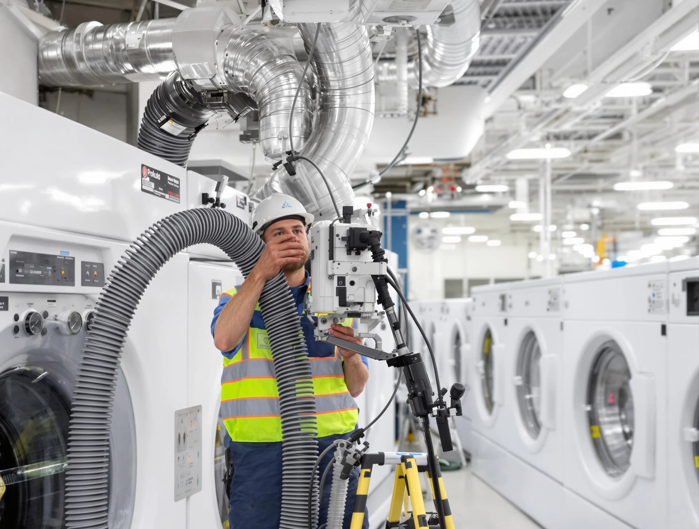 West Mifflin Dryer Vent Cleaning team performing commercial-grade dryer vent cleaning at a business facility in West Mifflin