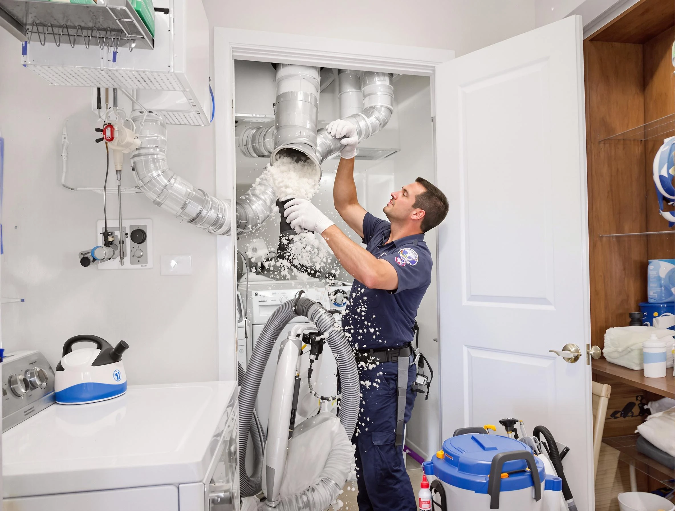 West Mifflin Dryer Vent Cleaning technician delivering thorough residential dryer vent cleaning service in West Mifflin